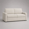 Canapé 2 places en tissu bouclette polyester ivoire, 160 × 85 × 85 cm