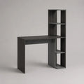 Bureau avec étagère intégrée en panneaux de particules mélaminés gris anthracite, 100 × 50 × 140 cm